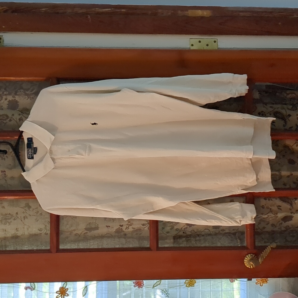 Long sleeve white Polo shirt